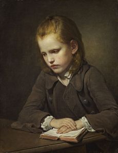 A boy with a lesson book, Jean Baptiste Greuze 1757